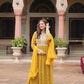 Embroidered Faux Georgette Kurti Palazzo Set
