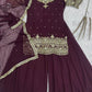 Embroidered Faux Georgette Kurti Palazzo Set With Dupatta