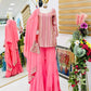 Embroidered Faux Georgette Kurti Palazzo Set With Dupatta