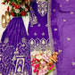 Embroidered Faux Georgette Kurti Palazzo Set With Dupatta