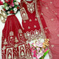 Embroidered Faux Georgette Kurti Palazzo Set With Dupatta