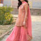 Embroidered Faux Georgette Kurti Palazzo Set With Dupatta