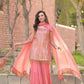 Embroidered Faux Georgette Kurti Palazzo Set With Dupatta