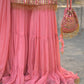 Embroidered Faux Georgette Kurti Palazzo Set With Dupatta