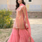 Embroidered Faux Georgette Kurti Palazzo Set With Dupatta