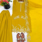 Embroidered Faux Georgette Kurti Palazzo Set with Dupatta