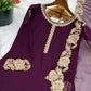 Embroidered Faux Georgette Kurti Palazzo Set with Dupatta