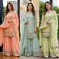 Embroidered Faux Georgette Kurti Sharara Set