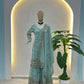 Embroidered Faux Georgette Kurti Sharara Set