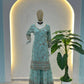 Embroidered Faux Georgette Kurti Sharara Set