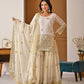 Embroidered Faux Georgette Kurti Sharara Set