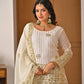 Embroidered Faux Georgette Kurti Sharara Set