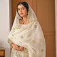 Embroidered Faux Georgette Kurti Sharara Set