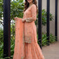 Embroidered Faux Georgette Kurti Sharara Set