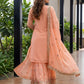 Embroidered Faux Georgette Kurti Sharara Set