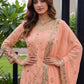 Embroidered Faux Georgette Kurti Sharara Set