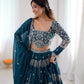 Embroidered Faux Georgette Lehenga Choli Set for Wedding and Festive Occasions