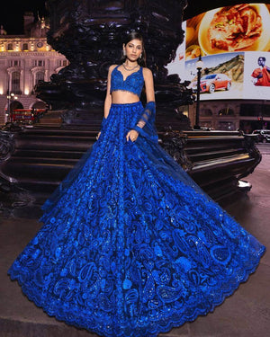 Embroidered Faux Georgette Lehenga Choli Set