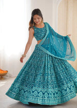 Embroidered Faux Georgette Lehenga Choli Set