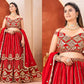 Embroidered Faux Georgette Lehenga Set
