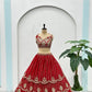 Embroidered Faux Georgette Lehenga Set