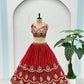 Embroidered Faux Georgette Lehenga Set