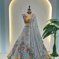 Embroidered Faux Georgette Lehenga Set