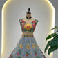 Embroidered Faux Georgette Lehenga Set