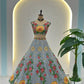 Embroidered Faux Georgette Lehenga Set