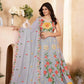 Embroidered Faux Georgette Lehenga Set