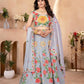 Embroidered Faux Georgette Lehenga Set