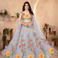 Embroidered Faux Georgette Lehenga Set