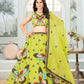 Embroidered Faux Georgette Lehenga Set