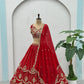 Embroidered Faux Georgette Lehenga Set