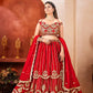 Embroidered Faux Georgette Lehenga Set