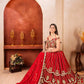 Embroidered Faux Georgette Lehenga Set