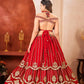 Embroidered Faux Georgette Lehenga Set