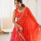 Embroidered Faux Georgette Lehenga Set for Wedding and Festive Occasions