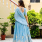 Embroidered Faux Georgette Lehenga with Dupatta