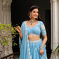 Embroidered Faux Georgette Lehenga with Dupatta