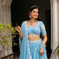 Embroidered Faux Georgette Lehenga with Dupatta
