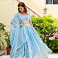 Embroidered Faux Georgette Lehenga with Dupatta