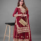 Embroidered Faux Georgette Palazzo Suit Set