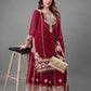 Embroidered Faux Georgette Palazzo Suit Set