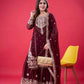 Embroidered Faux Georgette Palazzo Suit Set