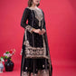 Embroidered Faux Georgette Palazzo Suit Set