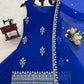 Embroidered Faux Georgette Plazo Suit Set