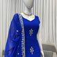 Embroidered Faux Georgette Plazo Suit Set