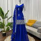 Embroidered Faux Georgette Plazo Suit Set