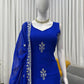 Embroidered Faux Georgette Plazo Suit Set
